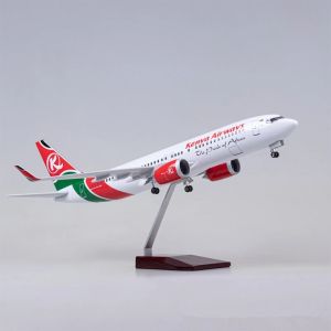 Kenya Airways B737 Scale 47cm Collectible Aircraft Resin Diecast Airplane Model Plane With Stand For Aviation Enthusiasts Gifts