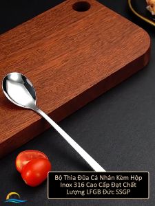 Bộ Thìa Đũa Dĩa Cá Nhân Inox 316L SSGP Kèm Hộp Dụng Cụ Ăn Uống Văn Phòng Chống Rung Lắc Không Gây Ồn Kháng Khuẩn Cao Cấp Đạt Chất Lượng LFGB Đức