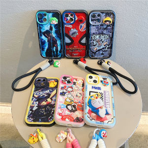 Casing VIVO V50 5G Phone Case New Design Cute Cartoon 3D One Piece Luffy Hellokitty Spider Man Doraemon Silicone Soft Cover with Lanyard