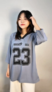 CARLINA Atasan Oversize 23 Angka Number Baju Wanita