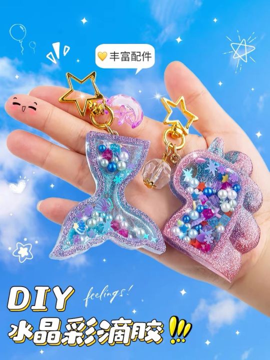 DIY Resin Fidget Shakers Art and Craft Activity toys Blue