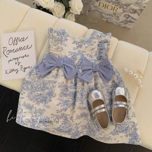 New Chinese Style Family Matching Outfits Blue And White Porcelain Print Short Sleeve Floral Baby Romper Mother Daughter Shirt