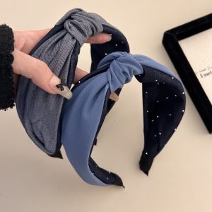 Phụ Kiện Tóc Vải Denim Cổ Điển Đơn Giản Cho Phụ Nữ Mùa Thu Phong Cách Mới Cao Gót Đa Năng Kiểu Tóc Nữ Kẹp Tóc