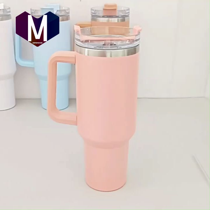 40oz Tumbler With Handle And Straw Stainless Steel Mug Vacuum Tumbler ...