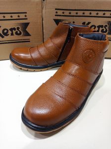 SEPATU PRIA KULIT SAFETY TERBARU KEKINIAN RESLETING SAMPING