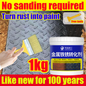 100 years without rust Anti rust paint for metal High capacity 1KG Metal paint anti rust No sanding required Turn rust into paint anti rust paint rust converter Rust converter paint Cat anti karat heavy duty Anti rust primer Rust converter primer 铁锈转化剂