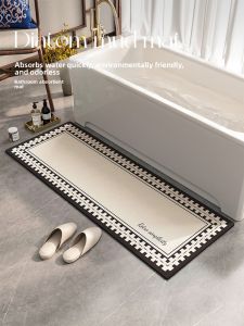 Bathroom Mat Long Narrow Carpet Soft Silicon Dendroid Strong Absorbency Non-Slip Foot Pad Entrance Toilet Doorway Rug