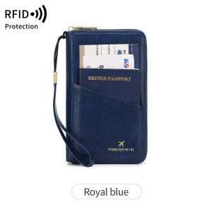 RFID shielded zipper travel passport wallet with card slot credit card bag ID card window multifunctional storagefile ticket bag