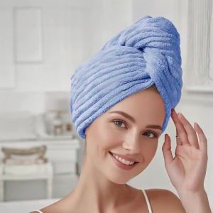 Ultra Fine Fiber Towel Wrapped and Thickened Ladies Dry Hair Cap Thick and Highly Absorbent Headscarf for Wiping Hair