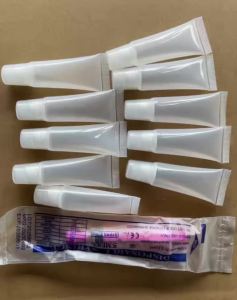 Portable 10 Empty 8ml Lip Balm Tubes for Filling Cosmetic Containers for Lip Color Comes with 5ml Pink Dispensing Tool