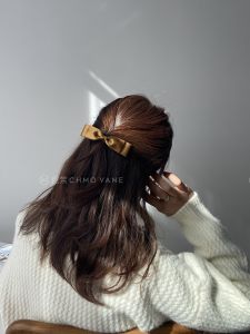 Elegant Satin Hair Clip with Butterfly Knot Side Clip for Back of Head Hair Accessories Korean Style Fresh out Fashion Accessory