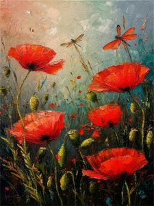 HUACAN Diamond Art Painting Poppy Flower Handmade Unique Gift Mosaic Floral Full Drill Picture Rhinestones Christmas Gift