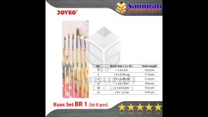 Kuas Lukis 1 Set Joyko BR-1 isi 6 Ukuran / Brush no 2 - 4 - 6 - 8 - 10 - 12