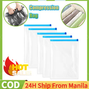 Vacuum Storage Bags Compression Bags For Travel Clothes Storage Bags Dustproof Bag Storage Reusable Hand Rolling Vacuum Bags Home Packing Organizers Transparent Clothing Packing Bag Space Saving