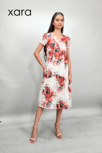 XARA Jean Printed Midi Dress