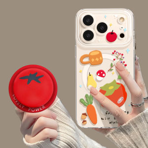 YOUSIDUN | phù hợp với ốp điện thoại di động Apple 18promax hút từ tính iphone18pro dễ thương 1716 mực bắn tung tóe cà chua 15 trong suốt chống rơi 13 có chân đế 17pro trọn gói 17promax