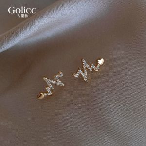Golicc Earrings Womens Fine Silver Needle 925 Pure Silver Korean Style Fashion Jewelry  out New ness Fashion