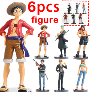 Bandai | 1-6pcs Anime One Piece Figures Luffy Ace Solon Mei Sanji Action Model Pvc Desktop Statue Ornament Collection Desktop Toys Gifts