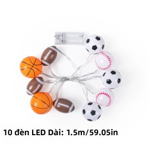 Đèn Dây Theo Chủ Đề Bóng Thể Thao 10LED Bóng Đá Bóng Chày Bóng Rổ Bóng Đá Đèn Cổ Tích Cho Bữa Tiệc Thể Thao Trang Trí Phòng Ngủ Cho Trẻ Em