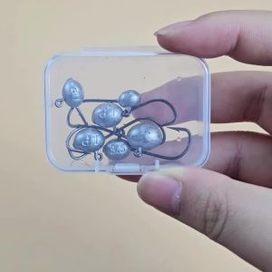 18Pcs/Box Jig Barbed Fishing Hook 2g 3.5g 5g 7g Egg Shape Head Micro Fishhook Soft Worm Hooks For Bass Carp Fishing Tackle