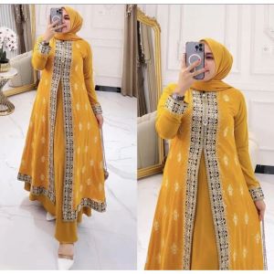 REALPICK GAMIS ABAYA TURKEY JERSEY SUPER MIX CERUTY BORDIR