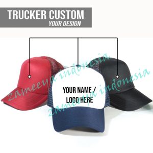 Topi Jaring Trucker Custom Lusinan Pria Wanita Sablon DTF Desain Suka Suka Tanpa Batas Warna Partai