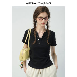 Summer French Style Commuting V-neck Short Sleeve White Top
