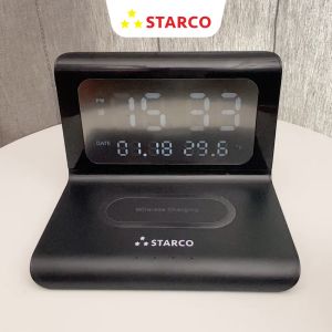 Starco 3 in 1 Wireless Charger Alarm Clock Jam Alarm
