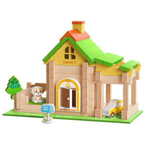TONGMUXING | Children Educational Wooden DIY Building House Puzzle