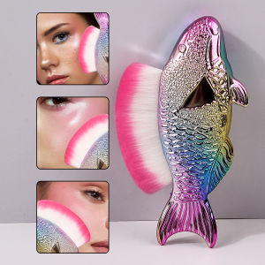 แปรงแต่งหน้าสไตล์นางเงือก แปรงอายแชโดว์คอนทัวร์ใบหน้าไล่ระดับสีสันสดใส เครื่องมือเสริมความงามการ์ตูน ของขวัญ รายการของขวัญที่ดี