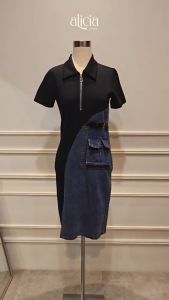 Alicia Couture - Nancie Jeans Dress - Casual Jeans Dress - Dress Wanita Korean Style