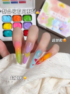 GAOY 9 Color Grid Painting Clapping Gel Fluorescence Dopamine Colors Gradient Nail Art Gel Polish 戈雅荧光拍拍胶多巴胺彩绘胶❤️欧若风系列