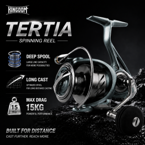 KINGDOM | Kingdom TERTIA Spinning Fishing Reel Ultra-Long Casting 1000-5000 Max Drag 15KG 8+1 BB 5.2:1 Freshwater Saltwater Fishing