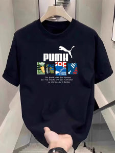 เสื้อยืดคอกลมแขนสั้นผ้าฝ้ายแท้หลวมๆ สำหรับฤดูร้อน สำหรับคู่รัก ผ้าฝ้ายแท้ ลายพิมพ์ แฟชั่นสำหรับผู้ชาย ลำลอง