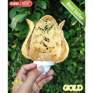 kelopak bunga kap bunga lampu dekorasi bahan kain brukat model kuncup mini dekorasi/ruangan murah cantik minimalis dan terlaris