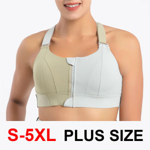 Women Sports Bras Plus Size 5XL Shockproof High Support Athletic Brassiere Velcro Adjustable Bras Top Yoga Vest Fitness Crop Tops