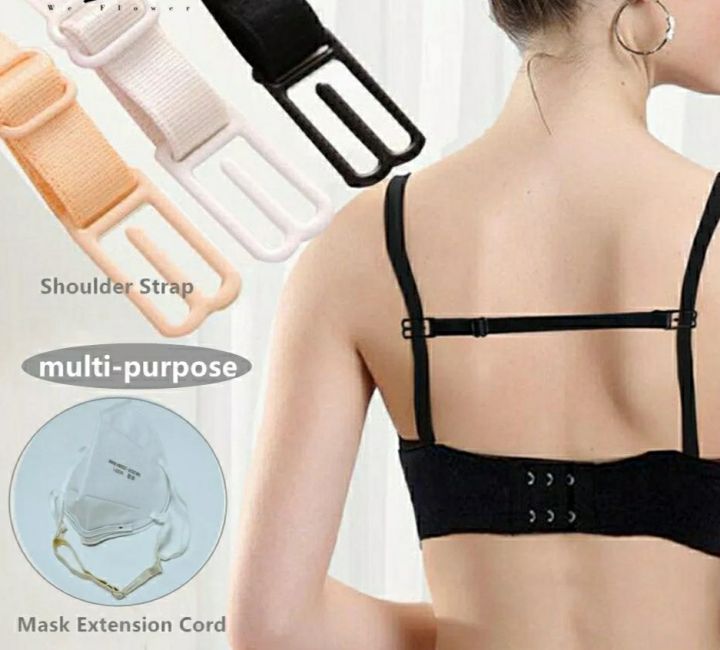 Women Non Slip Bra Back Clip Strap Adjustable Mask Extension Cord
