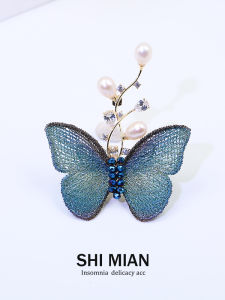 เรียบหรู เข็มกลัดผีเสื้อปักด้วยมือ หรูหราระดับไฮเอนด์ ผู้หญิง บุคลิกภาพ ปกเสื้อ กิ๊บดอกไม้แฟชั่นเครื่องประดับของขวัญ