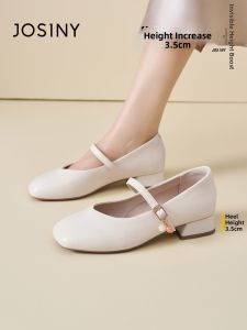 Josiny | Thick Heel Mary Jane Shoes Leather