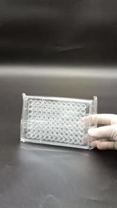 Culture plate จานหลุมพลาสติกใส 96ช่อง ปราศจากเชื้อพร้อมฝาปิด 1ชิ้น/แพ็ค