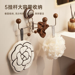 Walnut Wooden Door Back Hook Bedroom Wall Mounted Clothes Storage Rack No Drilling Required Stainless Steel Hook for Dormitory And Bathroom