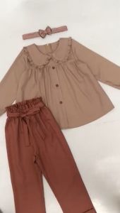 Setelan Muslim Anak Perempuan 1-14 Tahun Stelan One Set Blouse & Celana Panjang Terbaru