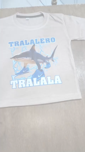 Baju Kaos Atasan Anomali Tung Sahur Anak Laki Laki Motif Tralalero Tralala Keren 1 - 10 Tahun - DTF