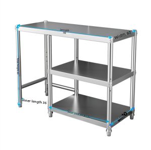 Stainless Steel Kitchen Three-Layer Gas Cylinder Storage Rack Stand Cooking Range Multi-Function Storage Shelf Rust-Resistant 201 Material