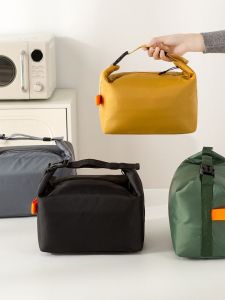 Large Capacity Thermal Lunch Bag Waterproof Handbag for Office Workers Portable Meal Carrier Korean Style Storage Bag