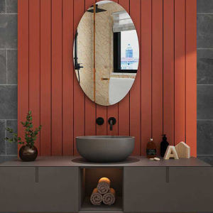 2 ชิ้น 30x20 ซม. สติ๊กเกอร์กระจกอะคริลิกทรงรี / สติกเกอร์ติดผนังกระจกแตกแบบมีกาวในตัวพร้อมสติกเกอร์ด้านหลัง / สติ๊กเกอร์กระจกนิ่ม 3 มิติสำหรับตกแต่งบ้านสำหรับห้องนั่งเล่นและห้องน้ำ