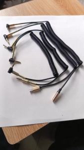 1PC 90 Degree 3.5mm 1.5M Coiled Jack Audio Cable Male to Male Female Type C Aux Cable for Car Phone Laptop Speaker