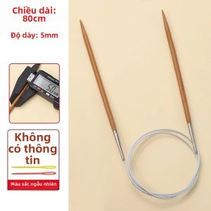 Bộ Dụng Cụ Đan Tròn Bằng Sợi Carbon Hóa Kèm Ống Đựng Kim Thủ Công Bằng Thép Không Gỉ & Tre Bộ Dụng Cụ Hoàn Chỉnh Dành Cho Người Đan