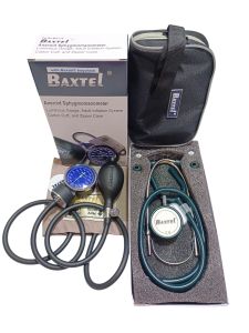 Baxtel Aneroid Sphygmomanometer Blood Pressure Monitor With Dark Green Deluxe Stethoscope