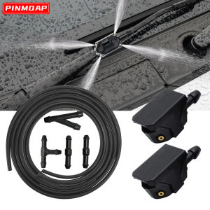 Car Windshield Wiper Spray Nozzle Kit Natural Rubber Hose Accessories Installed On 8mm 9mm Arms Car Cleaning Spray Nozzle Set